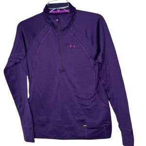 Under Armour Coldgear Purple Quarter Zip Pullover Sweatshirt. Size Medium.
